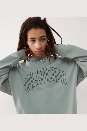 COLLUSION Varsity sweat co-ord in with print