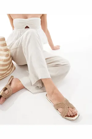 SEQWL Robin flat sandal with embellished strap in