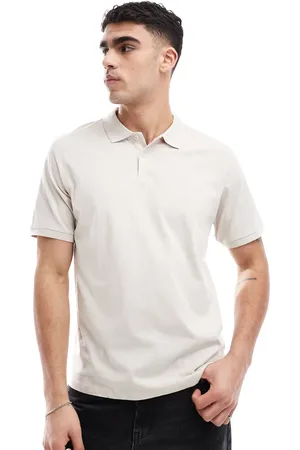 JACK & JONES Polo shirt with embroidered logo in cream