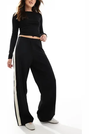 VERO MODA Loose pull on trousers with side stripe in