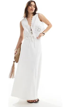 4th & Reckless Linen blend maxi skirt co-ord in