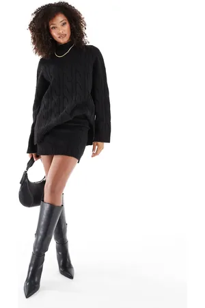 Pretty Lavish Cable knit mini skirt co-ord in