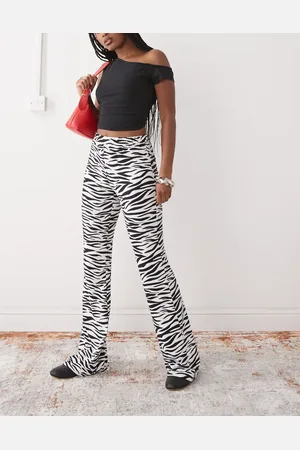 Noisy May Jersey flare trouser in zebra
