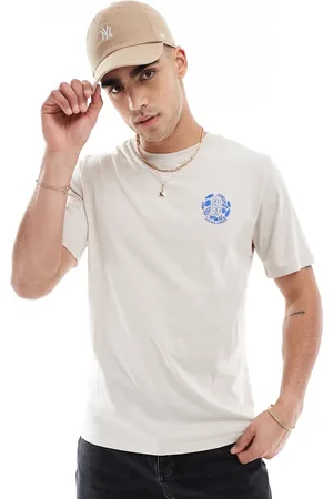 JACK & JONES Chest print t-shirt in beige