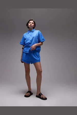 SNDYS Linen blend flower applique detail shorts co-ord in bright