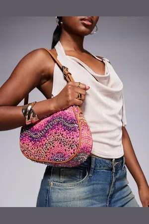 River Island Sequin saddle bag in bright