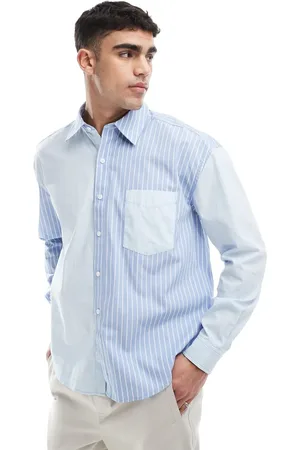 Only & Sons Relaxed fit long sleeve shirt in mix stripe