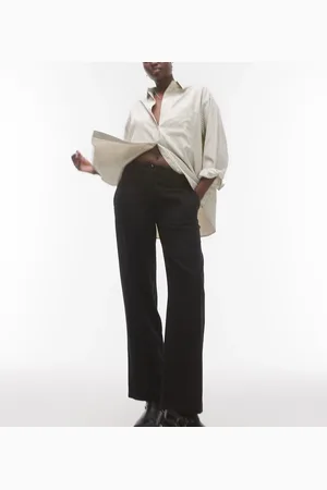 Topshop Low slung linen button trouser in