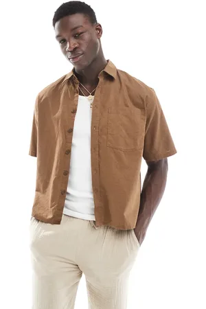 Only & Sons Boxy fit linen mix shirt in