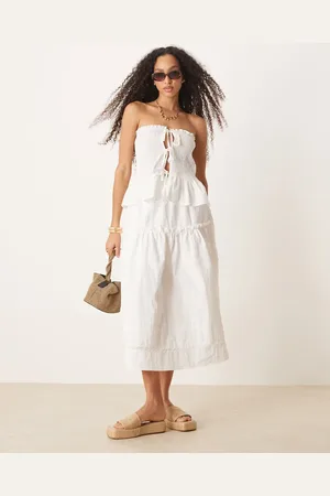 ASOS Boho midi skirt with embroidered hem in
