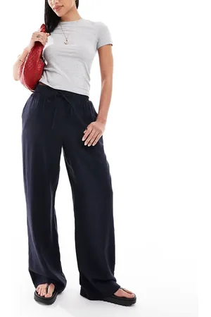 New Look Linen wide leg trousers in