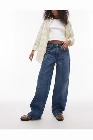 ARKET Coral high waist relaxed leg jeans with pintuck in vintage mid washed