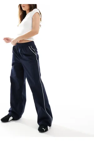 ONLY Contrast piping wide leg trousers in