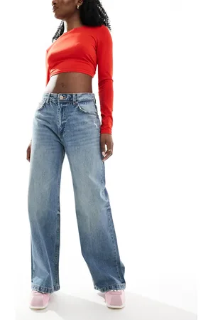 Pull&Bear Baggy oversized wide leg jean in mid