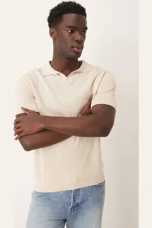 SELECTED Knitted polo in cream