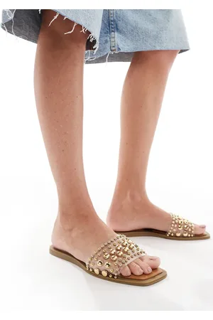 SEQWL Honeysuckle flat sandal with studded strap in