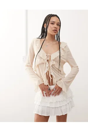 Reclaimed Ruffle blouse in butter