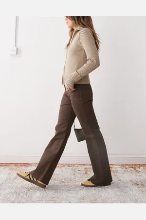 Monki Straight leg trousers with front pocket detail in