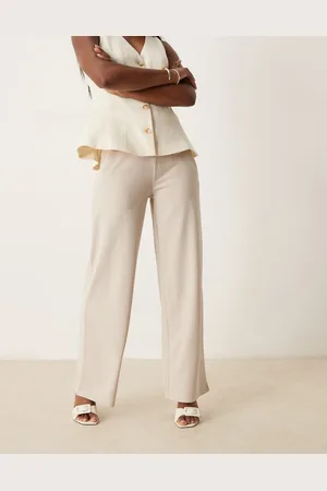 JDY Wide leg tailored trousers in beige