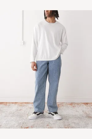 Vans Check-5 blaze all over print loose fit denim jeans in washed