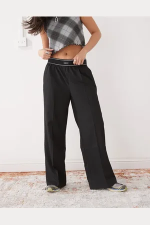 Monki Wide leg trouser with boxer waistband in