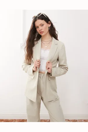 Miss Selfridge Essential edge to edge blazer in stone