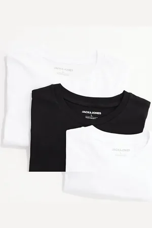 JACK & JONES Oversize t-shirt 3 pack in white & black