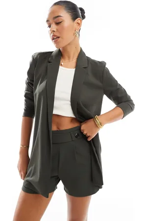 JDY Relaxed blazer co-ord in dark green