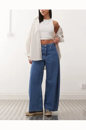 Reclaimed Barrel leg denim jean in mid wash
