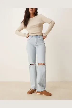 Abercrombie & Fitch 90s relaxed jeans with knee rip in light wash