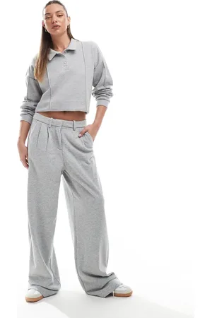 VERO MODA Wide leg jersey trouser co-ord in light melange