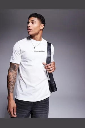 Armani Exchange Chest logo t-shirt in off