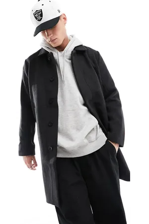 Hollister Wool fashion overcoat in charcoal