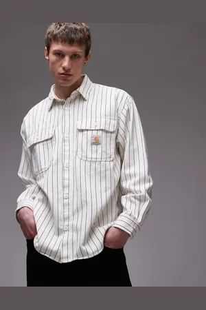 Carhartt Hendry stripe shirt in off white
