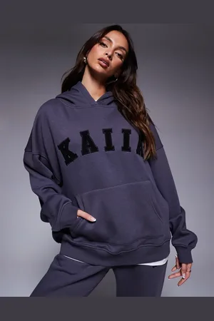 Kaiia Logo oversized hoodie co-ord in dark