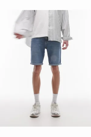 Tommy Hilfiger Scanton slim turn up denim shorts in medium wash