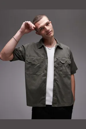 Dickies Unionville boxy fit work shirt in khaki