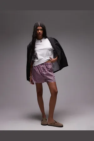 Topshop Co ord and purple stripe boxer short in