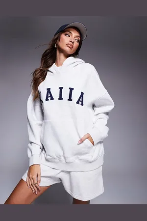 Kaiia Embroidered logo hoodie co-ord in light marl