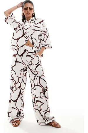 River Island Co-ord abstract print trouser in