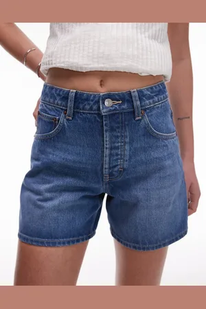Topshop Denim Editor shorts in mid