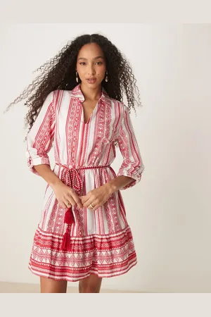 JDY Tie waist mini dress in print