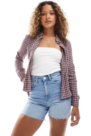 ONLY High waisted denim shorts in light wash