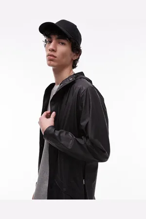 Rains 12010 waterproof short jacket with tonal logo in