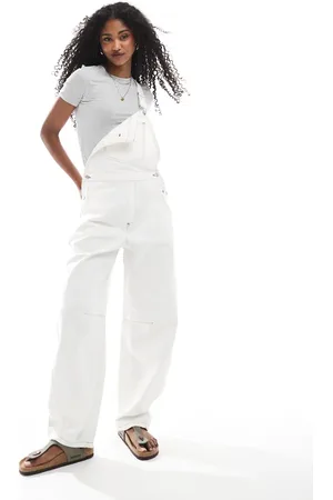 ASOS Barrel leg dungaree in ecru