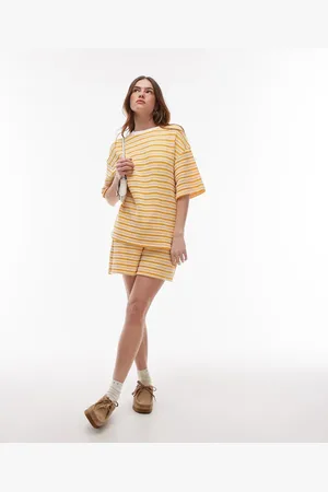 Topshop Textured stripe shorts co-ord in