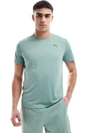 PUMA Essentials t-shirt with cat logo in sage