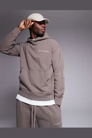 Good For Nothing Co-ord hoodie with back print in taupe