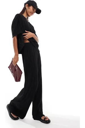 ONLY Plisse wide leg trousers co-ord in