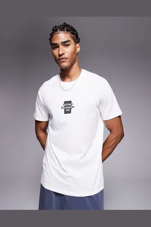 Armani Exchange Central logo t-shirt in off